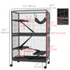 5-Tier Rolling Small Animal Cage, Deluxe Guinea Pig Cage, Ferret Cage for Mink Chinchilla Kitten Rabbit, Grey
