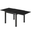 Aluminum Expandable Outdoor Dining Table with Tempered Glass Tabletop and Aluminum Frame, for Garden, Backyard, Black