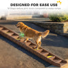 Foldable Dog Car Ramp, Dog Ramp with Anti-Slip Steps, Pet Stairs for Senior Pets to Access Cars and High Beds, Brown