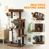 52 Inch Cat Tree with Scratching Posts, Cat Bed, Condo, Jumping Platforms, Toy Balls, Anti-tip Kit