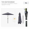 8.5FT Patio Umbrella, Round Garden Parasol with 6 Ribs, Market Sunshade Tilt Canopy w/ Crank Handle for Outdoor, Grey