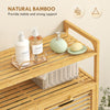 Tilt Out Laundry Hamper, Bamboo Laundry Cabinet with 2 Removable Baskets and 2-Tier Shelves for Laundry Room, Natural