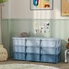 Qaba 3 Tier Kids Toy Organizer and Storage Bins with 9 Plastic Drawers, Blue