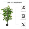 4.5ft Ficus Artificial Plant with Realistic Leaves, Potted Fake Tree for Home Office Indoor Decor, Green