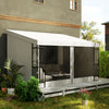 10' x 13' Outdoor Pergola, Wall Mounted Hardtop Lean-to Gazebo with 2 Curtains and 2 Nettings, UV Resistant, for Patio, Deck, Beige