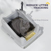Cat Litter Box Stainless Steel with Metal Litter Scoop, Never Absorbs Odors, Anti Leakage, 17