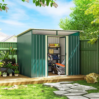 6' x 8.5' Outdoor Metal Garden Shed Utility Tool Storage Steel Backyard House