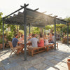 11.7' x 19.6' Retractable Pergola Canopy, Aluminum Pergola for Grill, Patio, Garden, Deck, Light Grey