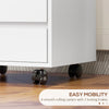 4 Drawer File Cabinet, Vertical Filing Cabinet with Wheels, Modern Printer Stand for Home Office, White