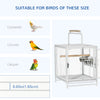 Cage de transport pour oiseaux (perroquets, conures, gris d'Afrique, calopsittes, perruches) avec perchoir sur pied, bols en acier inoxydable, tiroir coulissant, noire