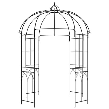 Birdcage Shape Arbour, Metal Garden Arbour Pergola Pavilion for Climbing Plants, Lights, French Style Arch Trellis