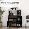 Compact Kitchen Pantry Buffet Server Hutch Storage Cabinet  with Microwave Oven Stand Drawer and Shelves, Black