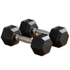 Soozier 2 x 10lbs Rubber Dumbbells Weight Set, Dumbbell Hand Weight for Body Fitness Training for Home Office Gym, Black