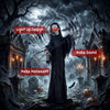 6FT Life Size Halloween Animatronics, Animated Grim Reaper Halloween Decorations with Sound Touch Activated and LED Eyes