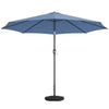 10' x 10' Round Market Umbrella with Base and Sandbag, Patio Umbrella with Crank Handle and Tilt, Blue