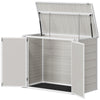 41 Cu. Ft. Outdoor Storage Shed, Outdoor Horizontal Trash Can Storage with Chain Lid, Lockable Storage Box