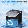 Portable Ice Maker Countertop with Handle, Self Cleaning Ice Maker Machine with Scoop and Basket, 26lbs/24Hrs, Black