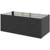 5' x 3' x 2' Raised Garden Bed, Galvanized Planter Box for Growing Flowers, Herbs and Vegetables, Dark Grey
