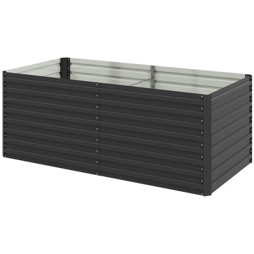 5' x 3' x 2' Raised Garden Bed, Galvanized Planter Box for Growing Flowers, Herbs and Vegetables, Dark Grey