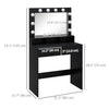 Vanity Table, Makeup Dressing Table with LED Lighting Mirror, Drawers, for Bedroom, Black