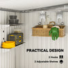 5x7 Garden Shed, Lean-to Metal Storage with Foundation, Sliding Door & 2 Vents for Garden Tools, Light Grey