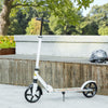 Qaba Kick Scooter for Kids Ages 6-12 with Adjustable Height, Rear-Fender Brake, 200mm Big Wheel, Foldable Design, White