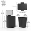Garbage Bin, Soft-Close Trash Can with Foot Pedal, 5 Gallon (20 L) Garbage Can with Removable Inner Bucket