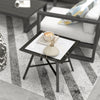 Small Outdoor Side Table, Patio Side Table with SPC Tabletop for Garden, Patio, Lawn, Grey