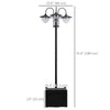 3-head LED Solar Light Lamp Street Light Post with Planter, Solar-powered Lamp Post, Black