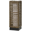 Wicker Solar Outdoor Lamp, Decorative Floor Lamp with Auto On/Off LED Lights, IP44 for Patio, Porch, Pathway, Sand