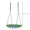 40 Inch Saucer Tree Swing Set for Kids with Adjustable Hanging Ropes, Steel Frame for Kids, 330lbs Capacity, Blue