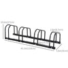 Soozier 4-Bike Bicycle Floor Parking Rack Cycling Storage Stand Garage Organizer for Indoor and Outdoor Use