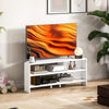 Corner TV Stand, Modern TV Table with 2 Open Shelves for 47 Inch TV, Entertainment Center for Living Room, Black