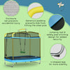 Qaba 6.9FT Kids Trampoline with Safety Net, Gymnastics Bar, Swing, Toddler Trampoline for 3-6 Years Old Outdoor