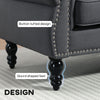 Stylish Midback Double Sofa with Sponge Padding, 2 Seater Sofa Couch, with Rubber Wood Leg