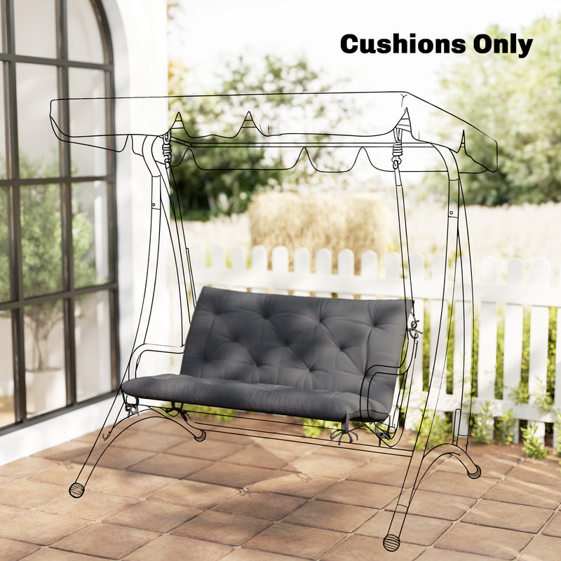 Porch Swing Cushion Garden Bench Cushion with Backrest, Non-Slip 2-seater Soft Pad, Swing Chair Mat Replacement for Indoor and Outdoor, 39.4