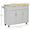 Modern Kitchen Island, Utility Kitchen Serving Cart with 2 Storage Drawers & Cabinets for Dining Room