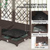 Raised Garden Bed with Trellis, Plastic Raised Flower Bed with Drainage Holes and Drain Plugs