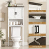 Over The Toilet Storage, Bathroom Cabinet Over Toilet with Open Shelf and Adjustable Bottom Bar, White