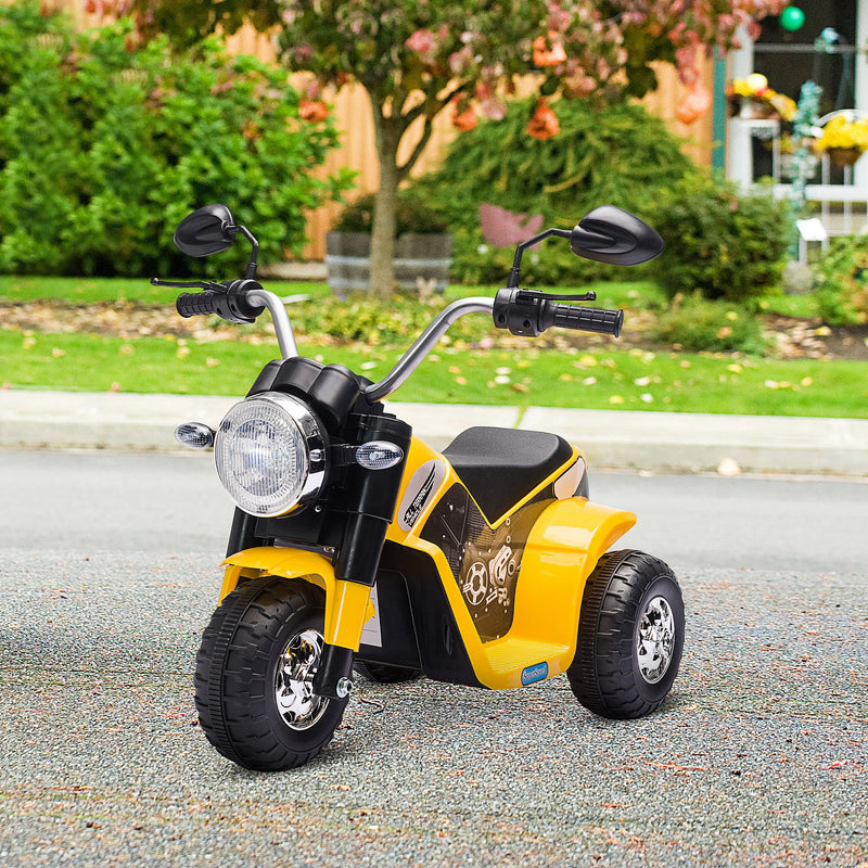Kids Electric Motorcycle 6V Battery Powered Ride-On Dirt Bike 3-Wheels Motorbike Yellow