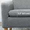 Fabric Accent Chair, Modern Upholstered Armchair with Wood Legs and Wide Padded Seat, Grey