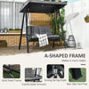 2-Seater Outdoor Porch Swing with Adjustable Canopy, Patio Swing Chair for Garden, Poolside, Backyard