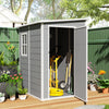 4x5 Lean to Garden Shed with Window Lockable for Garden Tool Storage