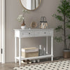 Hallway Console Table, Modern Entryway Table with 2 Drawers, Storage Shelf, Turned Legs for Living Room, Bedroom