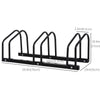 3-Bike Bicycle Floor Parking Rack Cycling Storage Stand Ground Mount Garage Organizer for Indoor and Outdoor Use