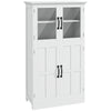 Modern Sideboard Cabinet, Freestanding Sideboards and Buffets with Glass Doors, 4-tier Shelving and Adjustable Shelves