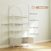 4-Tier Arched Shelving Unit with Cabinet, Bookshelf for Living Room, Office, 31.5