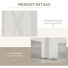 4-panel Wall Partition Farmhouse Room Separator with Foldable Design Wooden Frame 5.6FT, White