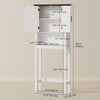 Over The Toilet Storage, Bathroom Cabinet Over Toilet with Open Shelf and Adjustable Bottom Bar, White
