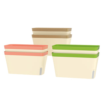 6 Pack Self Watering Flower Pots, 10.5 Inch Planter Box with Water Level Indicator for Vegetables, Succulents Plants